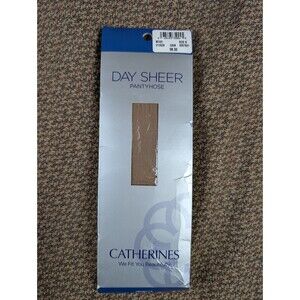 Catherine's Day Sheer Pantyhose Beige Color B Ribbed Panty 215-275 lbs